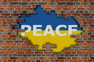 bandeira 3d do ucraniano no conceito de paz na ucrânia foto
