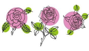 flores vetor conjunto ilustração dentro simples mínimo contínuo esboço linha estilo. natureza Flor arte para floral botânico logotipo Projeto. isolado em branco fundo. foto