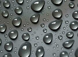 repelente de água Sombrio tecido do uma Jaqueta coberto com gotas do umidade. criada com generativo ai tecnologia foto