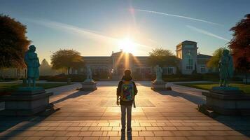 criança indo para escola foto