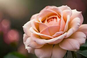 fechar acima do uma lindo florescendo rosa. ai gerar foto