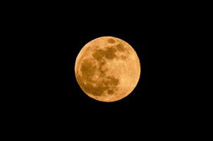 a lua cheia amarela em fundo preto foto
