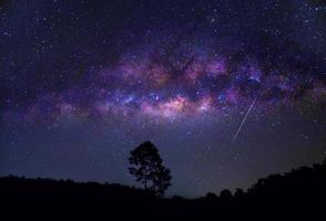 girando estrela galáxia montanha céu azul noturno foto