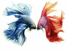 betta peixe isolado em em branco fundo com cópia de espaço foto