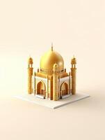 islâmico fofa 3d mesquita para Ramadã e eid cumprimento fundo ai generativo foto