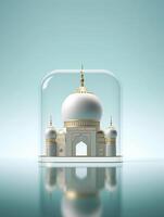 islâmico fofa 3d mesquita para Ramadã e eid cumprimento fundo ai generativo foto