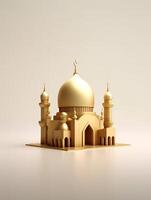 islâmico fofa 3d mesquita para Ramadã e eid cumprimento fundo ai generativo foto