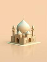 islâmico fofa 3d mesquita para Ramadã e eid cumprimento fundo foto