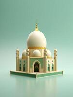 islâmico fofa 3d mesquita para Ramadã e eid cumprimento fundo ai generativo foto