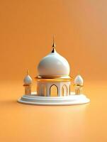 islâmico fofa 3d mesquita para Ramadã e eid cumprimento fundo foto