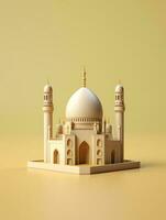 islâmico fofa 3d mesquita para Ramadã e eid cumprimento fundo foto