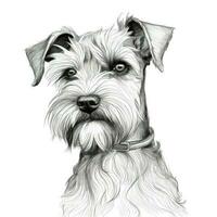 retrato miniatura schnauzer cachorro ai gerado foto