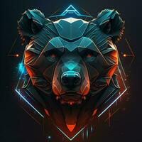 Urso cabeça futurista logotipo Projeto ilustração foto