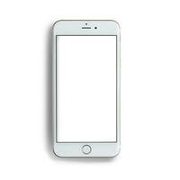brilhante smartphones isolado em cinzento fundo com em branco branco tela para brincar projeto. foto