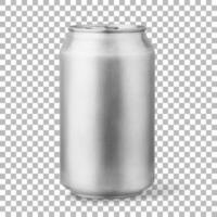 cerveja gelada fresca em lata de prata isolada foto