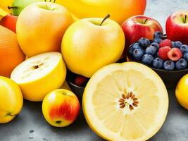 delicioso saudável e nutritivo frutas cativante fotos, generativo ai foto