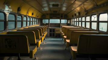 escola ônibus interior , generativo ai foto