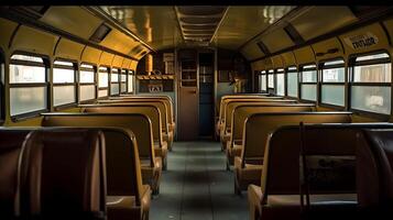 escola ônibus interior , generativo ai foto