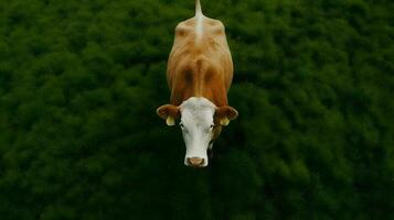 laticínios vacas estão comendo Relva , generativo ai foto