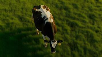 laticínios vacas estão comendo Relva , generativo ai foto