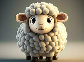 lanoso ovelha em uma Fazenda ai gerado foto