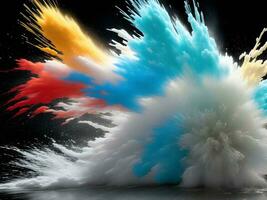 colorida explosão com alta velocidade vívido cor pó. generativo ai. foto