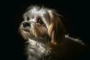 retrato do uma fofa malteser cachorro criada com generativo ai tecnologia. foto
