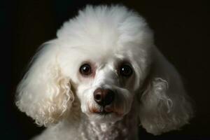 retrato do uma fofa poodle cachorro criada com generativo ai tecnologia. foto