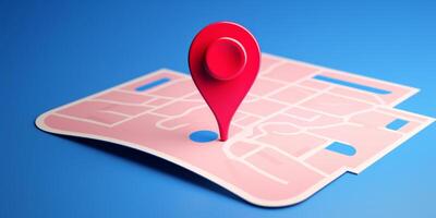 PIN GPS localização símbolo ícone placa mapas. Lugar, colocar o negócio localização. rota gráfico estrada marca destino, ai gerado foto