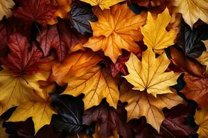 uma sinfonia do queda amarelo e vermelho bordo folhas abraços outono ai gerado foto