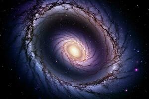 cósmico exploração, telescópio revela a majestade do uma espiral galáxia ai gerado foto