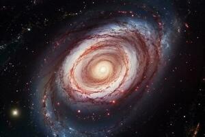 majestoso espiral galáxia cativa através a lente do uma telescópio ai gerado foto