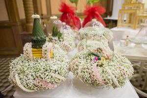 cerimônia de casamento tailandesa e decoração de casamento tailandesa foto