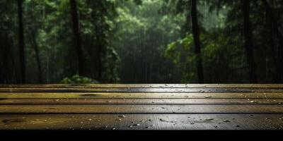 chuva solta cópia de espaço borrado fundo, ai gerado foto