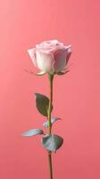 branco rosa flor cópia de espaço borrado fundo. ai gerado foto