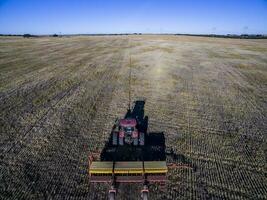 trator y maquinaria agricola , sembrando, la pampa, Argentina foto