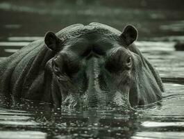 africano hipopótamo, sul África, dentro floresta meio Ambiente foto