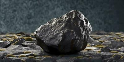 carvão Preto textura Sombrio fundo, geologia tema, ai gerado foto