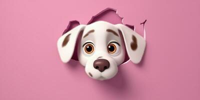 cachorro fofa animal argila desenho animado animação, ai gerado foto