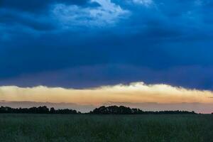 tempestade chuva dentro rural paisagem, la pampa província, Patagônia, Argentina. foto