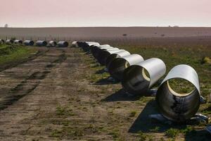 gás gasoduto construção, la pampa província , Patagônia, Argentina. foto