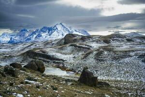 torres del paine nacional parque paisagem, Patagônia, Chile. foto