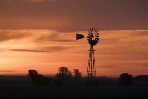 pampas pôr do sol paisagem, la pampa, Argentina foto