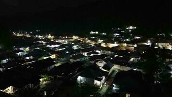 aéreo Visão do a cidade às noite foto