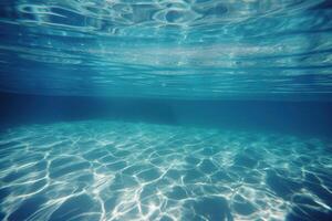 azul e superfície embaixo da agua fundo. ai gerado foto