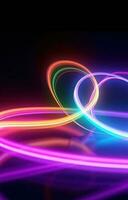 abstrato azul fundo com brilhando linhas. colorida néon luz espectro ciclo ultravioleta quantum claro. foto