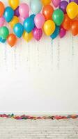 colorida balões e confete. colorida festa balões com confete. ai gerado foto