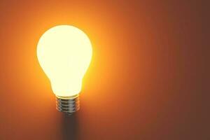 brilhando luz lâmpadas. conceito do inspiração Novo inovações e Ideias com a lâmpada do iniciando uma o negócio ou criativo humano pensando destinada para sucesso. foto