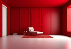a escritório - confortável vermelho escritório - minimalista - ai gerado - generativo ai foto