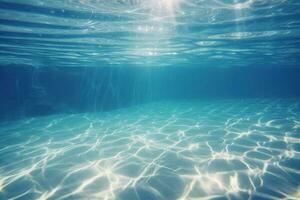 azul e superfície embaixo da agua fundo. ai gerado foto